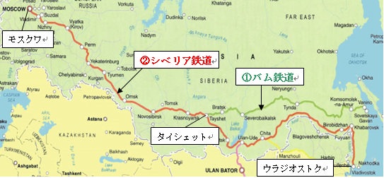 シベリア鉄道図